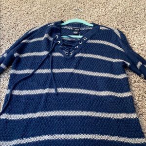 blue striped sweater